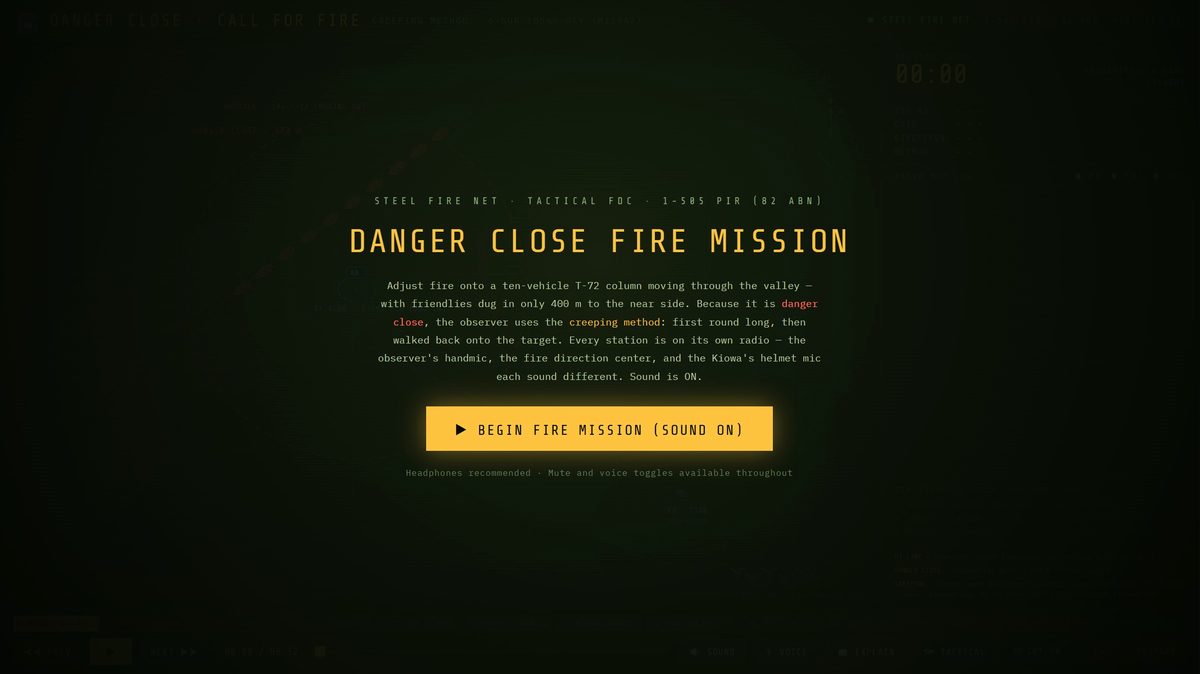 The mission brief screen before the mission starts